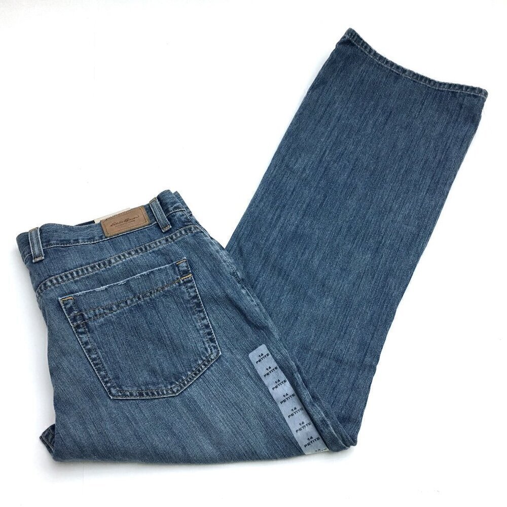 New Eddie Bauer Women's Bootcut Jeans Lightweight Denim size 14P length 30"